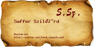 Saffer Szilárd névjegykártya