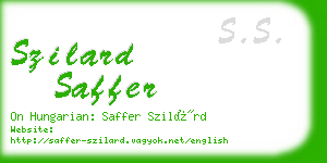 szilard saffer business card